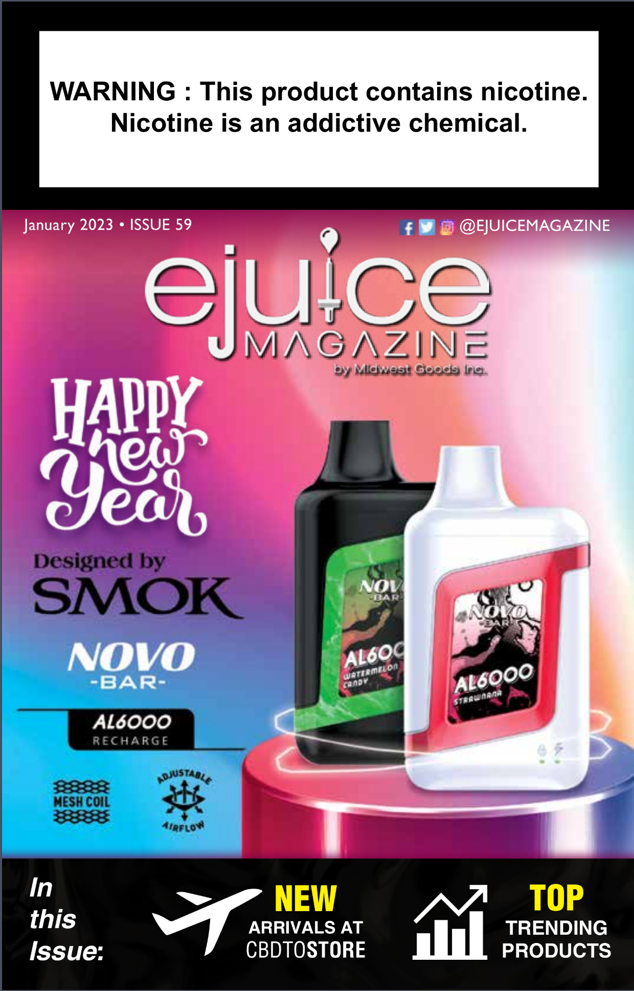 January 2023 Issue Ejuice Magazine Smok Novo Bar