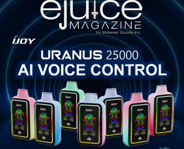 Ejuice Magazine Featuring Uranus 25000 Nicotine Vaping Device with AI Voice Control